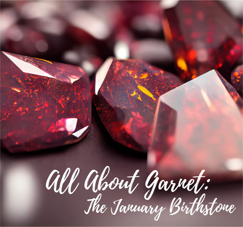 Garnet birthstone jewelry is a popular choice for January birthdays, often featuring the rich reds and oranges of garnet stones set in dainty pendants, rings, and earrings to celebrate the start of the new year.