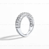 Eternity Three Row Pave Wedding Ring