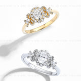 Oval Bow Design Moissanite Rings