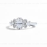 Oval Bow Design Moissanite Rings