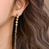 Tennis Beaded Stone Drop Earrings