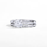 Bamboo Round Moissanite Ring