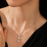 Pink Four leaf Clover Necklace
