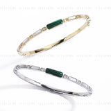 Luxury Malachite Moissanite Bracelet