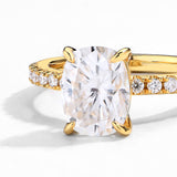 #R023 3CT Cushion Band Engagement Ring