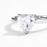 #R010 2.0 CT Heart Shape Eternity Moissanite Diamond Ring