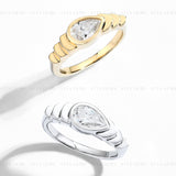 Pear Bezel Moissanite Ring