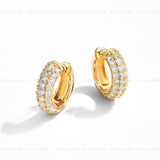 Pave Moissanite Hoop Earring