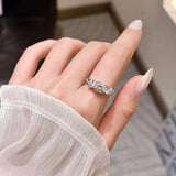Three Round Moissanite Diamond Ring