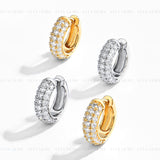 Pave Moissanite Hoop Earring