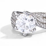 #R051 3CT Luxury D Color VVS1 Moissanite Rings