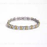 Two-tone X Cross Tennis Bracelet