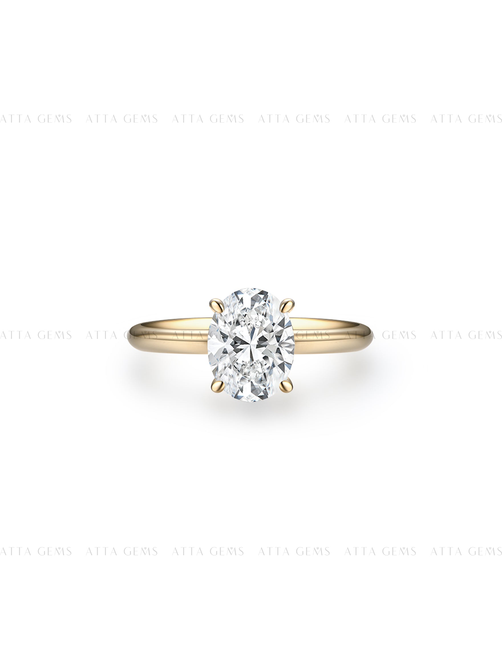 2CT Oval Cut Engagement Ring