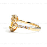 Yellow Pear Adjustable Ring