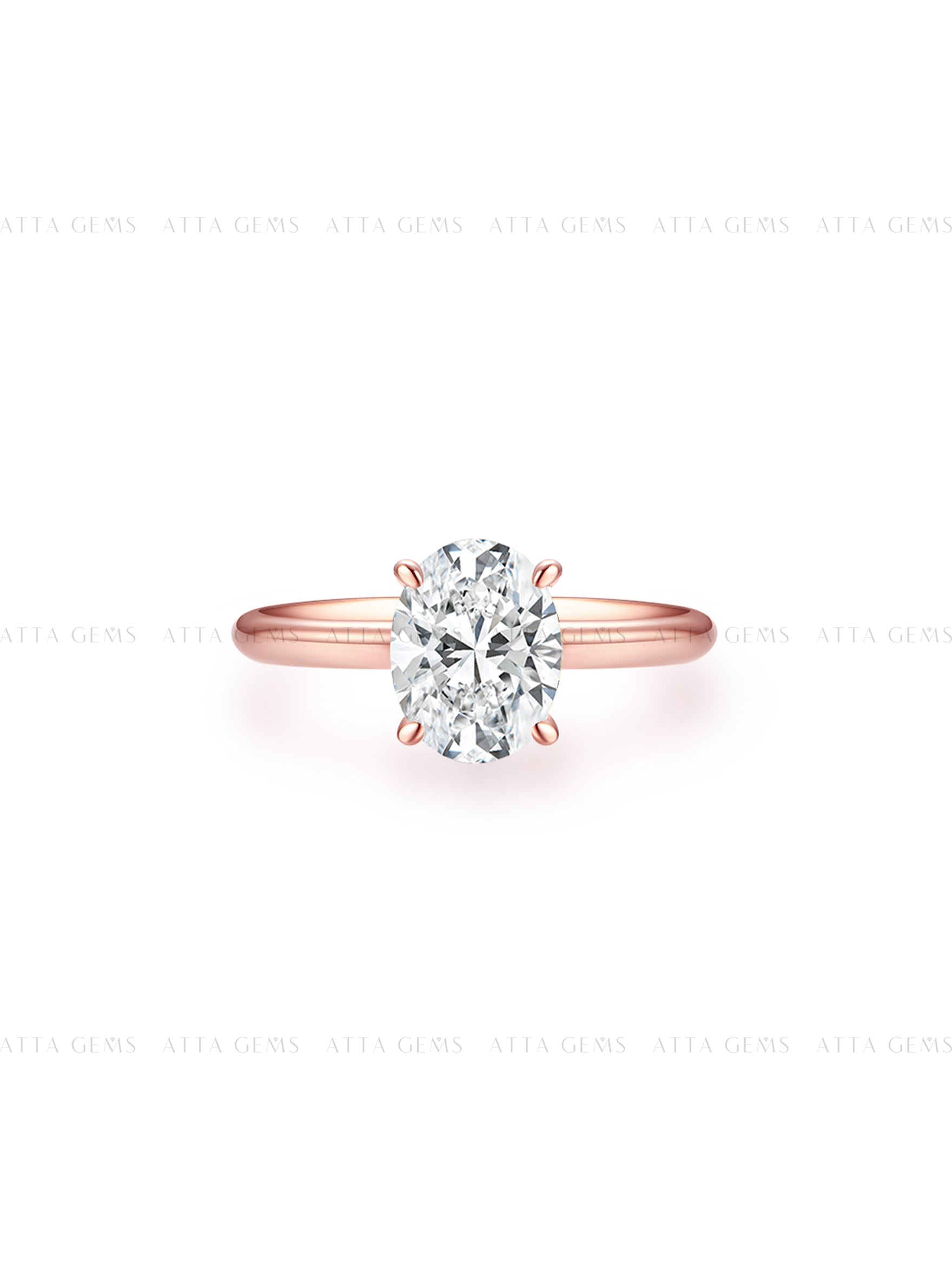 2CT Oval Cut Engagement Ring