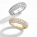 Eternity Three Row Pave Wedding Ring