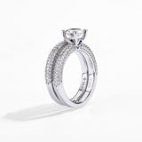 #R065 1.5 CT Unique Wide Band Moissanite Engagement Rings