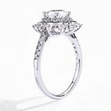 #R017 Classical Fancy Halo Round Diamond Engagement Ring