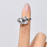 #R208 7.0 CT Pear and Emerald Cut Moissanite Cocktail Ring