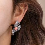 Conch Pearl Earrings With Diamond