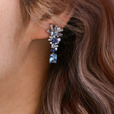 Radiant Cut Spinel Diamond Drop Earrings