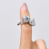 #205 4.0 CT Heart Shape Moissanite Daimond Pave Ring