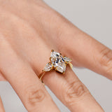 3CT Marquise Semi-Mount 3-Stone Ring