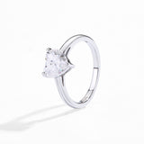 #R010 2.0 CT Heart Shape Eternity Moissanite Diamond Ring