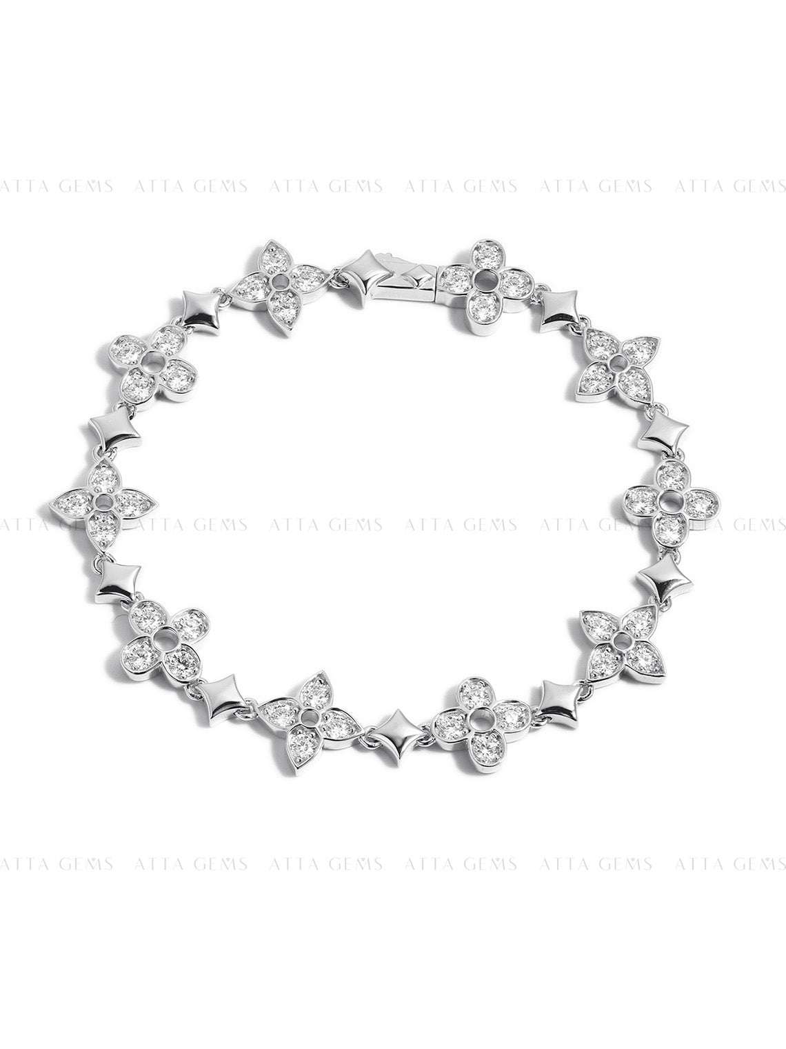 Floral Star Moissanite Bracelet