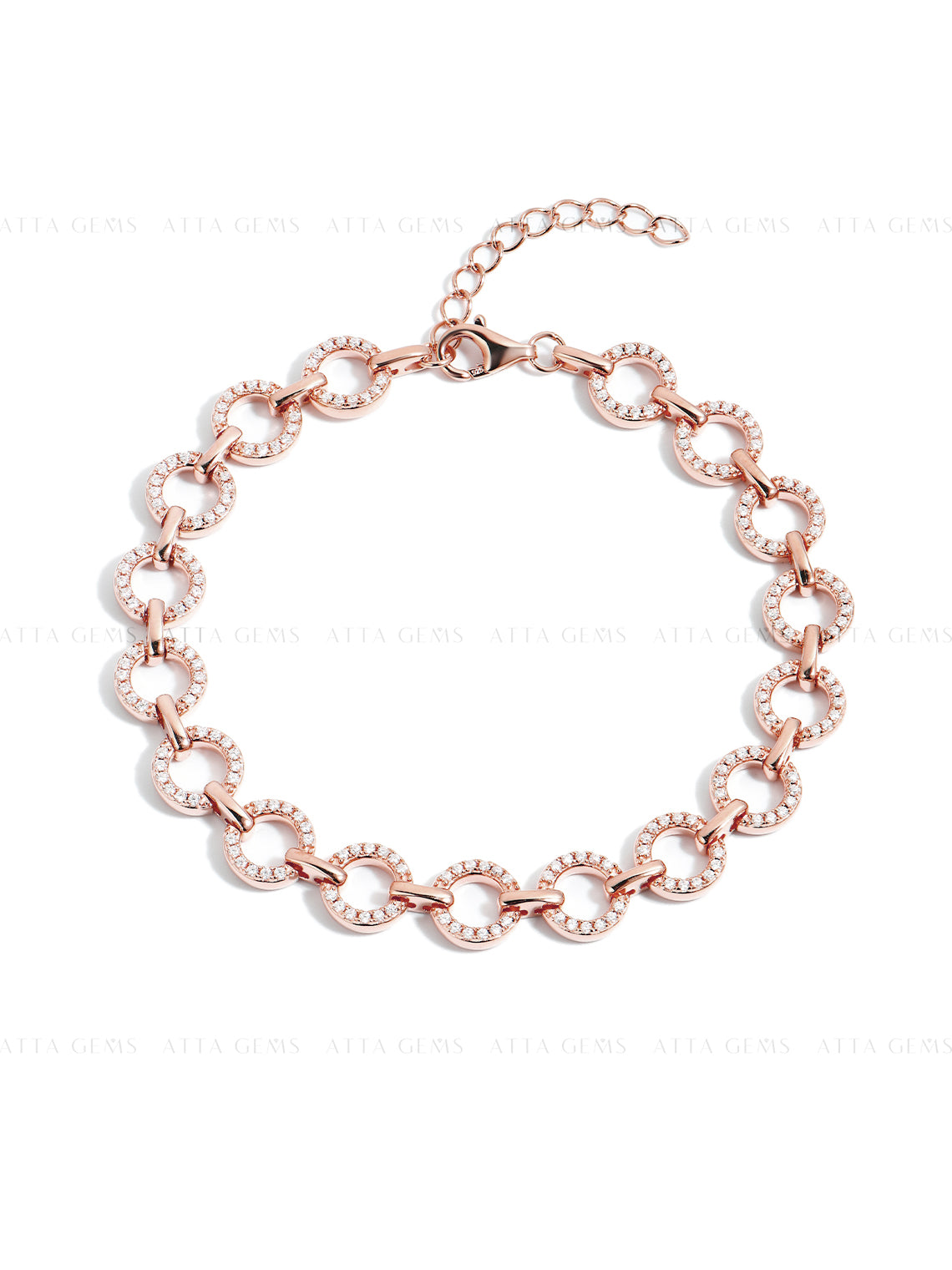 Circle Moissanite Link Bracelet