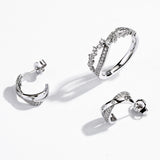 14K Lab-Grown Diamond Interlaced Diamante Hoop Earrings