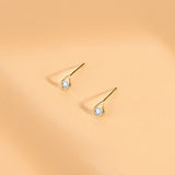 14K Teardrop Stud Round Diamond Earrings