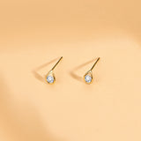 14K Teardrop Stud Round Diamond Earrings