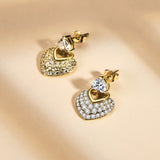 18K Heart Shape Pave Setting lab Grown Diamond Earrrings