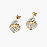 18K Heart Shape Pave Setting lab Grown Diamond Earrrings