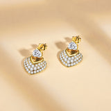 18K Heart Shape Pave Setting lab Grown Diamond Earrrings