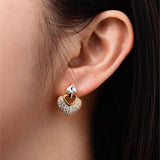 18K Heart Shape Pave Setting lab Grown Diamond Earrrings