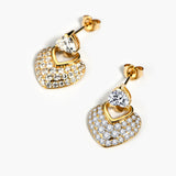 18K Heart Shape Pave Setting lab Grown Diamond Earrrings