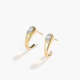 18k Pear Cut Solitaire Diamond Earrings