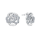 Rose Shape Moissanite Diamond Stud Earrings