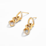 #E035 Brilliant Cut Pave Link Drop Earrings