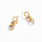 #E035 Brilliant Cut Pave Link Drop Earrings