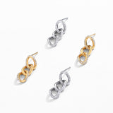 #E035 Brilliant Cut Pave Link Drop Earrings