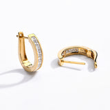 18K Channel Set  French Clip Lab Grown Earrings