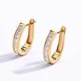 18K Channel Set  French Clip Lab Grown Earrings