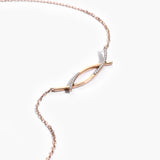 14K Love Knot Twisted Shape Diamond Necklace