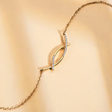 14K Love Knot Twisted Shape Diamond Necklace