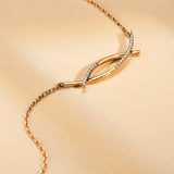 14K Love Knot Twisted Shape Diamond Necklace