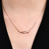 14K Love Knot Twisted Shape Diamond Necklace