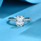 #R023 3CT Cushion Band Engagement Ring